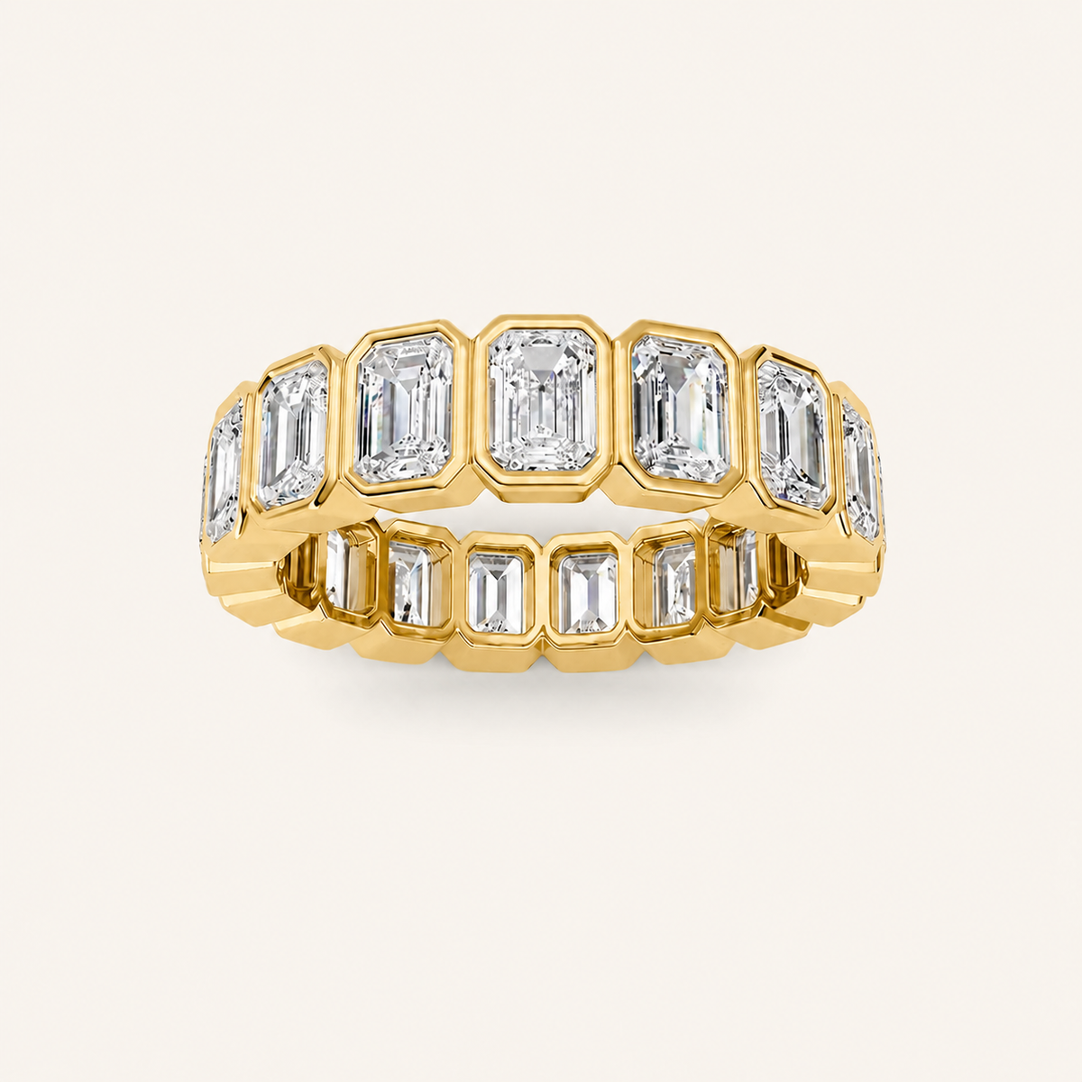 4.25CT Emerald Cut Lab Grown Diamond Eternity Ring