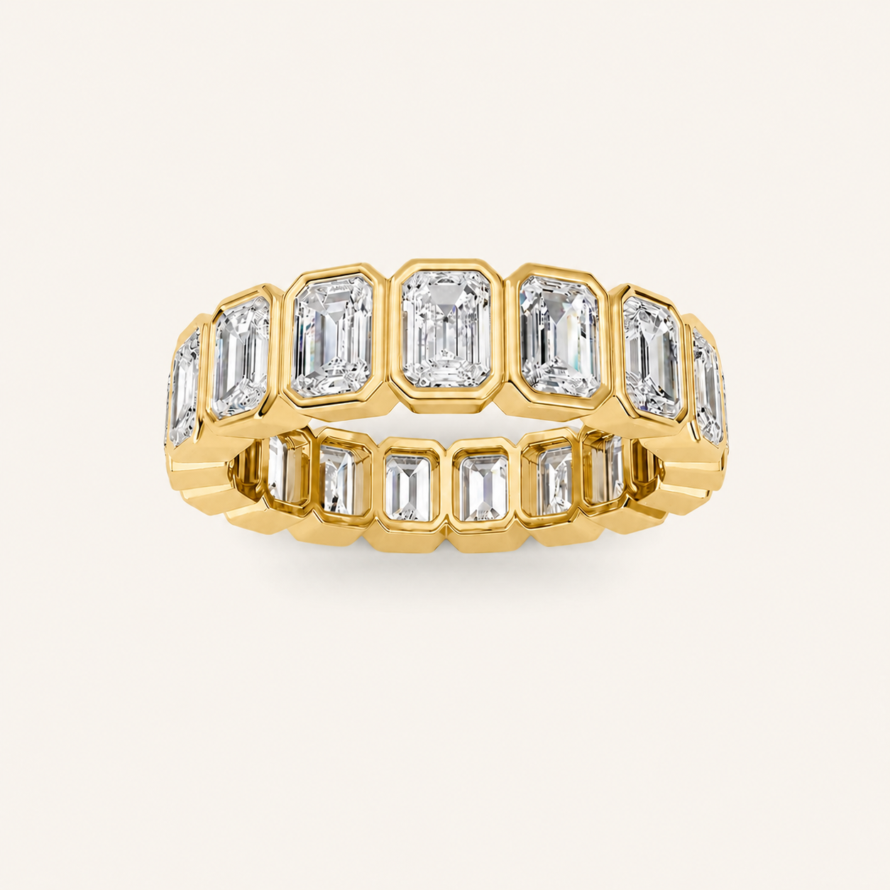 4.25CT Emerald Cut Lab Grown Diamond Eternity Ring