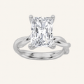 2CT Radiant Cut Lab Grown Diamond Solitaire Engagement Ring