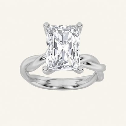 2CT Radiant Cut Lab Grown Diamond Solitaire Engagement Ring