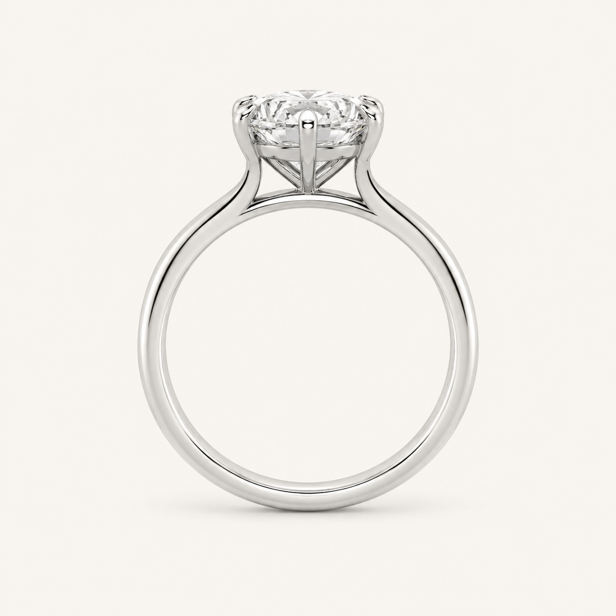 1CT Pear Cut Lab Grown Diamond Solitaire Ring