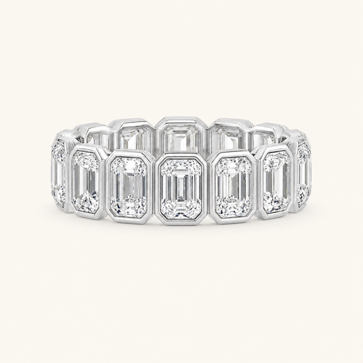4.25CT Emerald Cut Lab Grown Diamond Eternity Ring