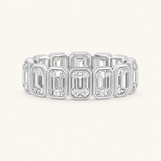 4.25CT Emerald Cut Lab Grown Diamond Eternity Ring