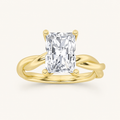 1CT Radiant Cut Lab Grown Diamond Solitaire Engagement Ring