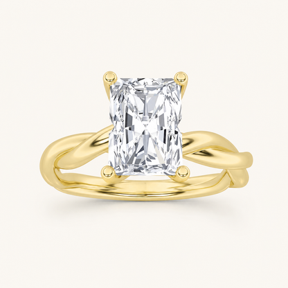 1CT Radiant Cut Lab Grown Diamond Solitaire Engagement Ring