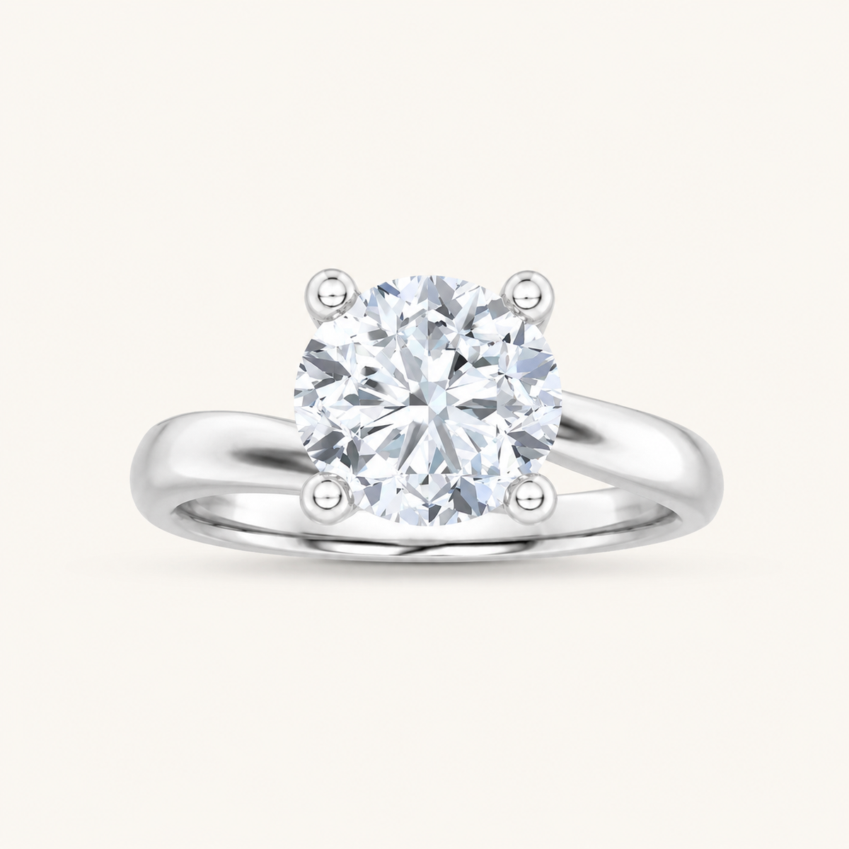 1CT Round Cut Lab Grown Diamond Engagement Ring
