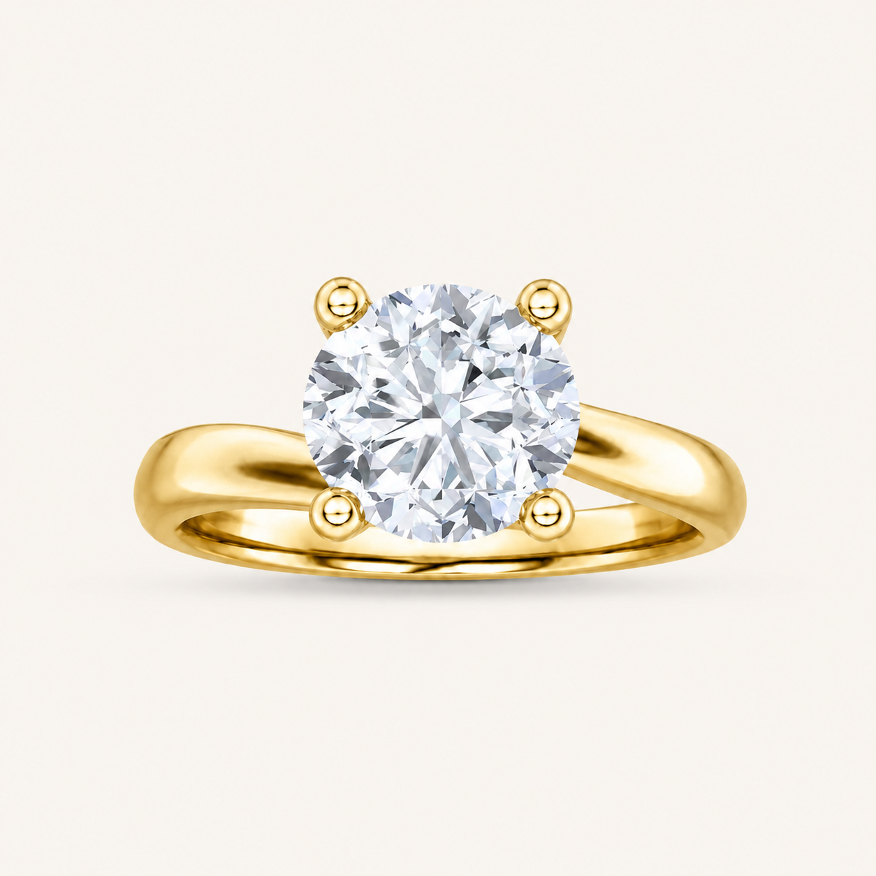 1CT Round Cut Lab Grown Diamond Engagement Ring