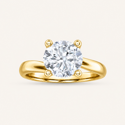 1CT Round Cut Lab Grown Diamond Engagement Ring