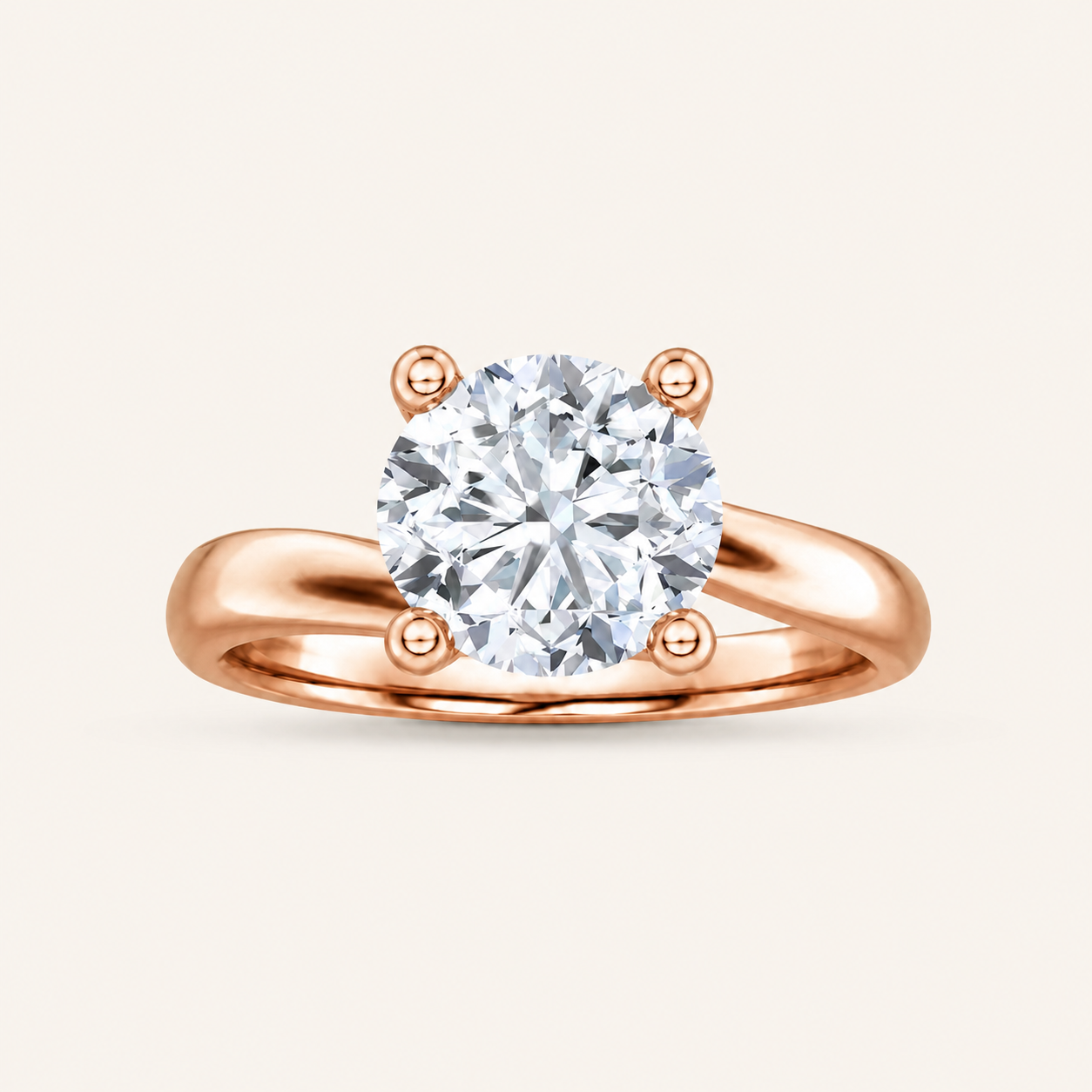 1CT Round Cut Lab Grown Diamond Engagement Ring