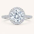 3CT Round Cut Lab Grown Diamond Halo Engagement Ring