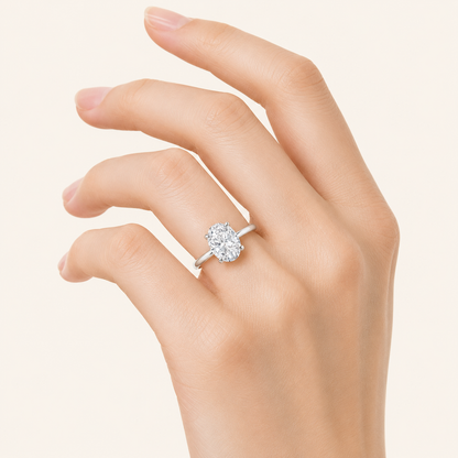 5CT Oval Cut Lab Grown Diamond Solitaire Ring