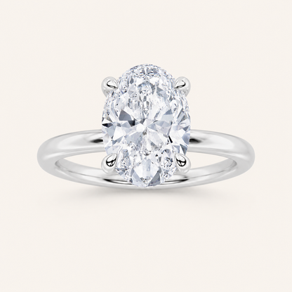 5CT Oval Cut Lab Grown Diamond Solitaire Ring