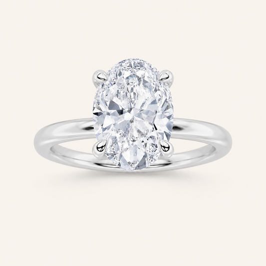 5CT Oval Cut Lab Grown Diamond Solitaire Ring