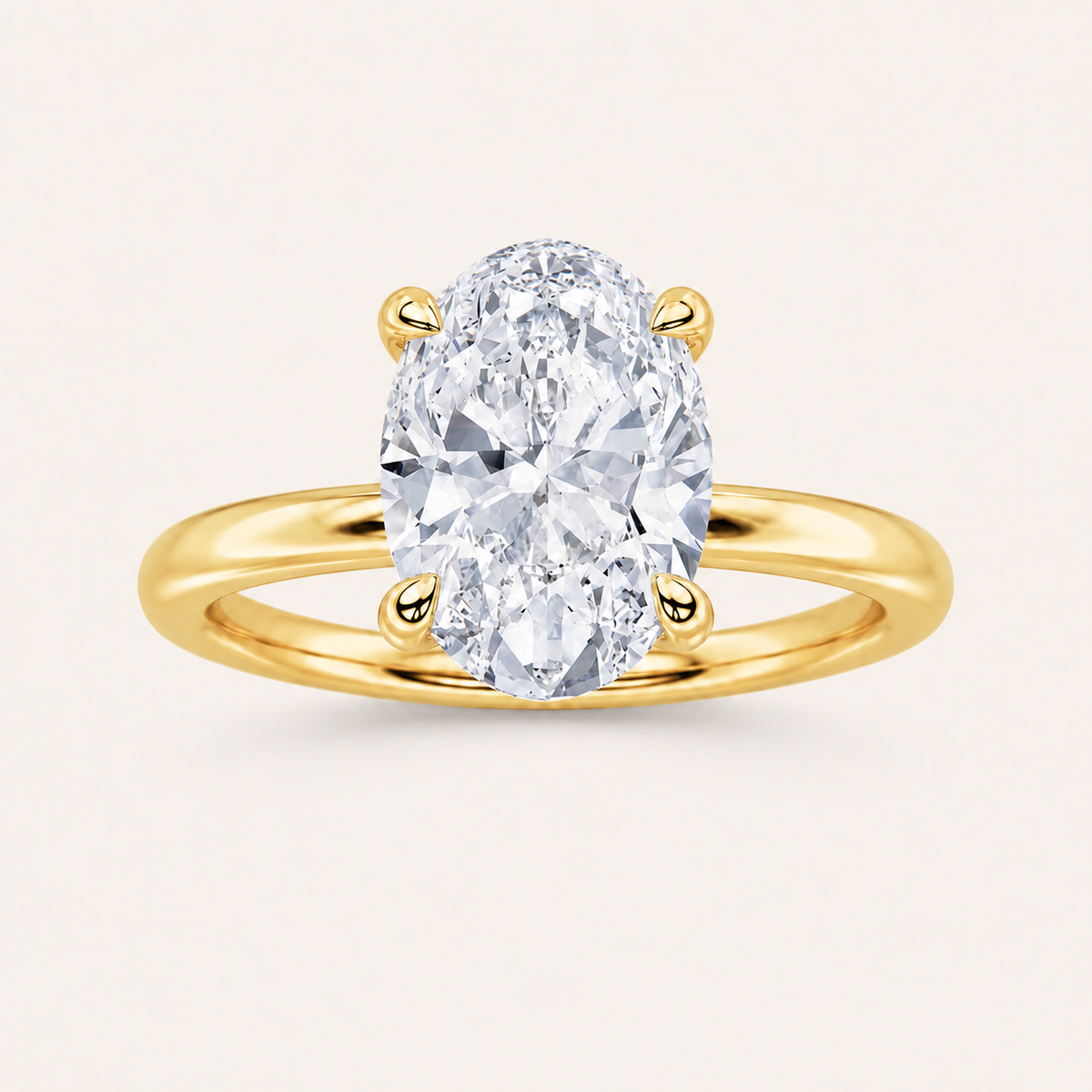 5CT Oval Cut Lab Grown Diamond Solitaire Ring