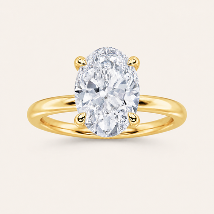 5CT Oval Cut Lab Grown Diamond Solitaire Ring
