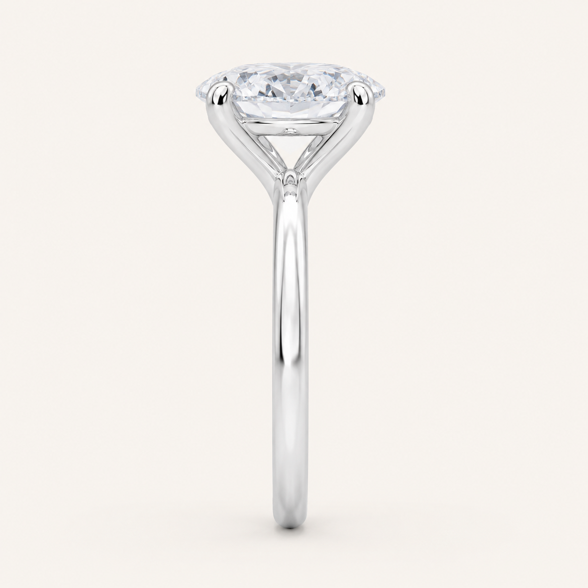 5CT Oval Cut Lab Grown Diamond Solitaire Ring