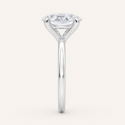 5CT Oval Cut Lab Grown Diamond Solitaire Ring