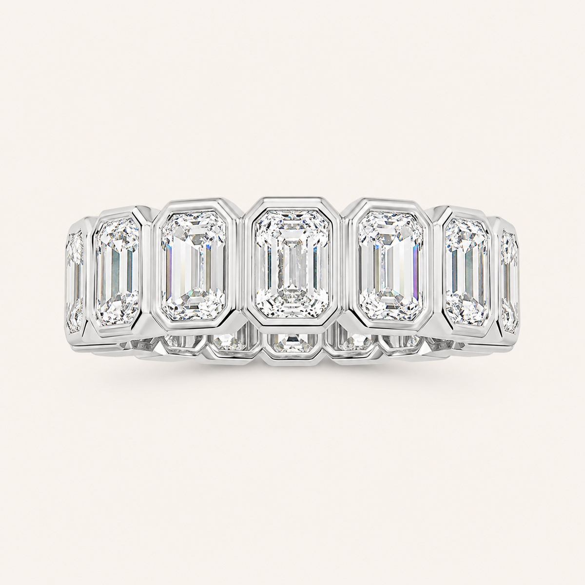 4CT Emerald Cut Lab Grown Diamond Eternity Ring