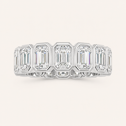 4CT Emerald Cut Lab Grown Diamond Eternity Ring