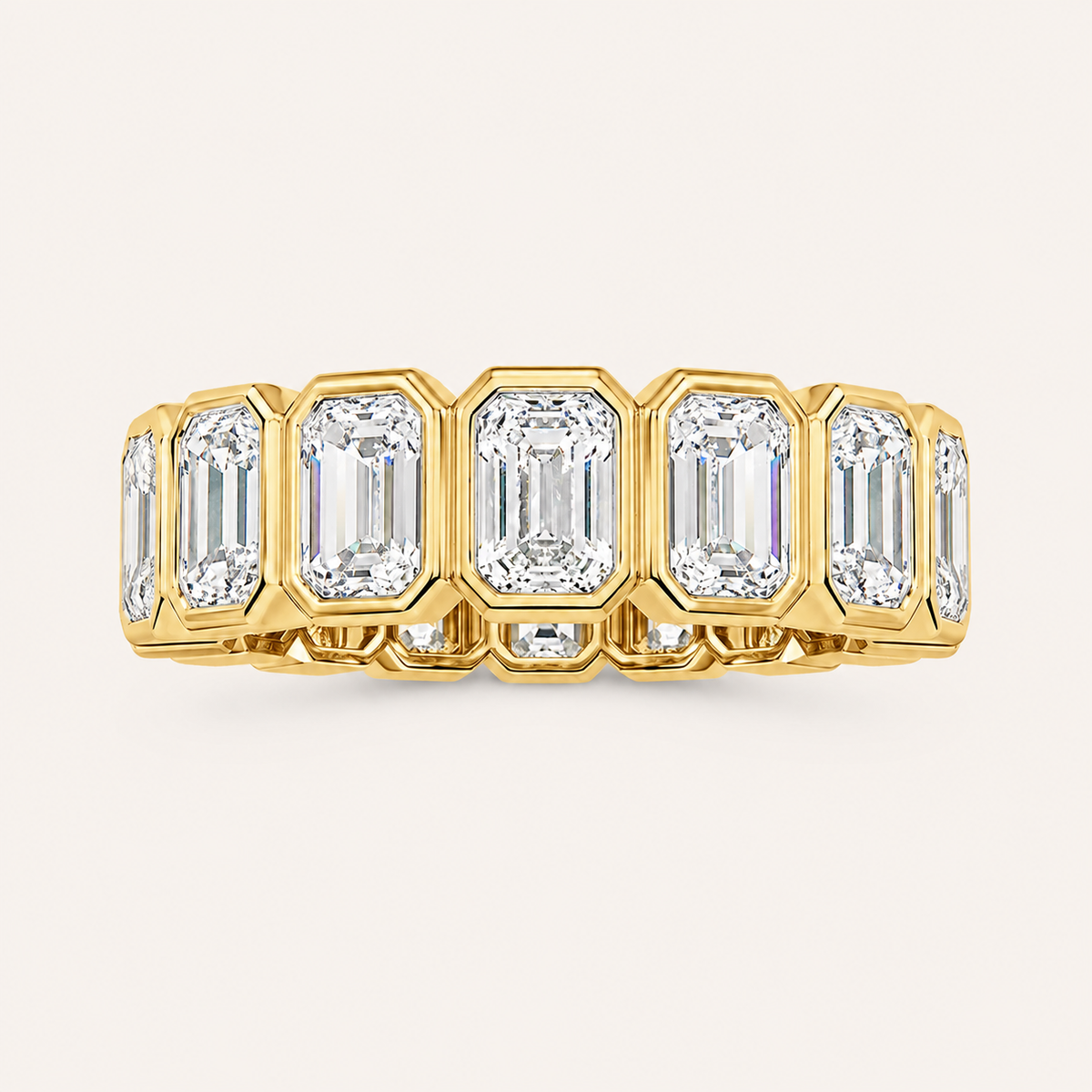 4CT Emerald Cut Lab Grown Diamond Eternity Ring