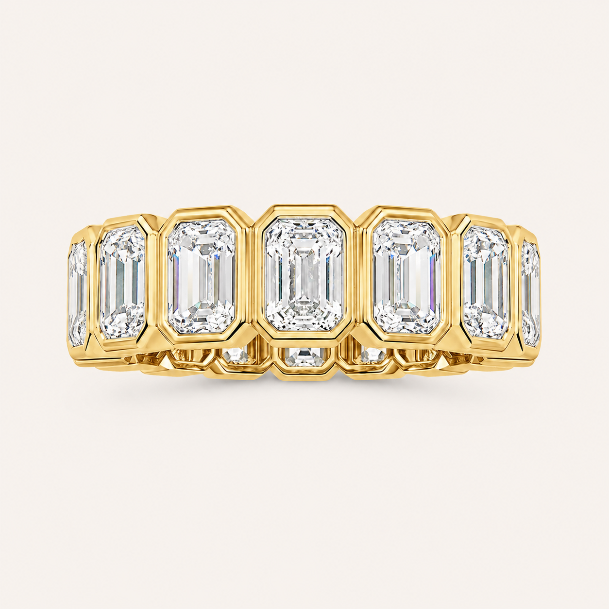 4CT Emerald Cut Lab Grown Diamond Eternity Ring