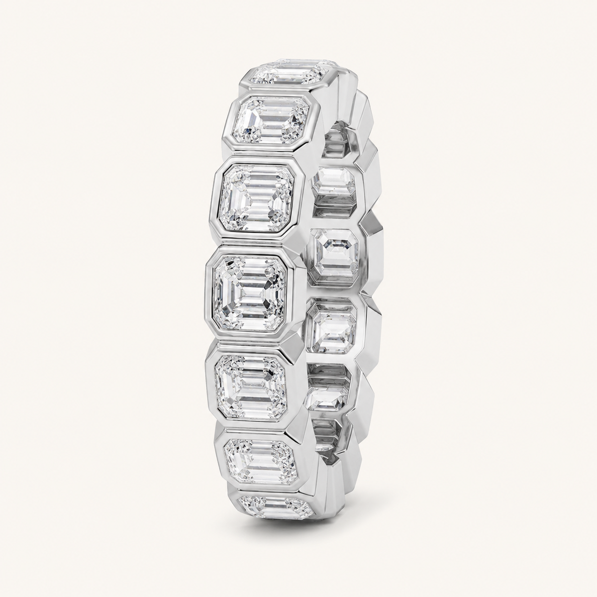 4CT Emerald Cut Lab Grown Diamond Eternity Ring