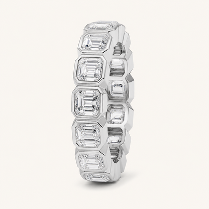4CT Emerald Cut Lab Grown Diamond Eternity Ring