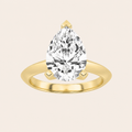 2CT Pear Cut Lab Grown Diamond Knife Edge Shank Solitaire Engagement Ring