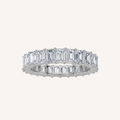 4.75CT Emerald Cut Lab Grown Diamond Split Prong Eternity Ring