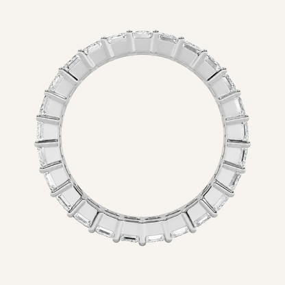 4.75CT Emerald Cut Lab Grown Diamond Split Prong Eternity Ring