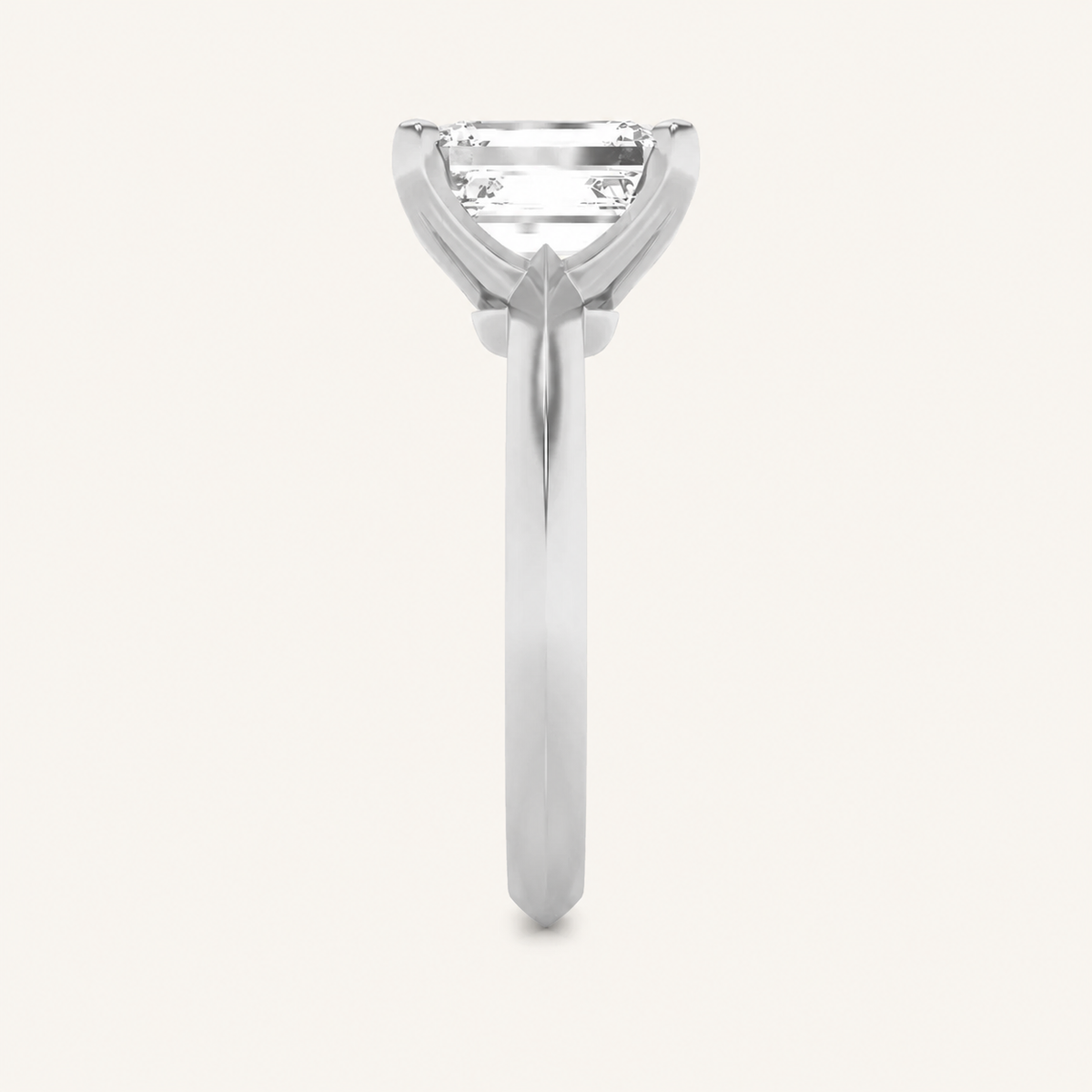 1CT Radiant Cut Lab Grown Diamond Knife Edge Shank Solitaire Engagement Ring