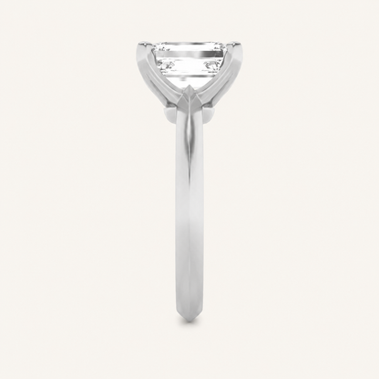 1CT Radiant Cut Lab Grown Diamond Knife Edge Shank Solitaire Engagement Ring