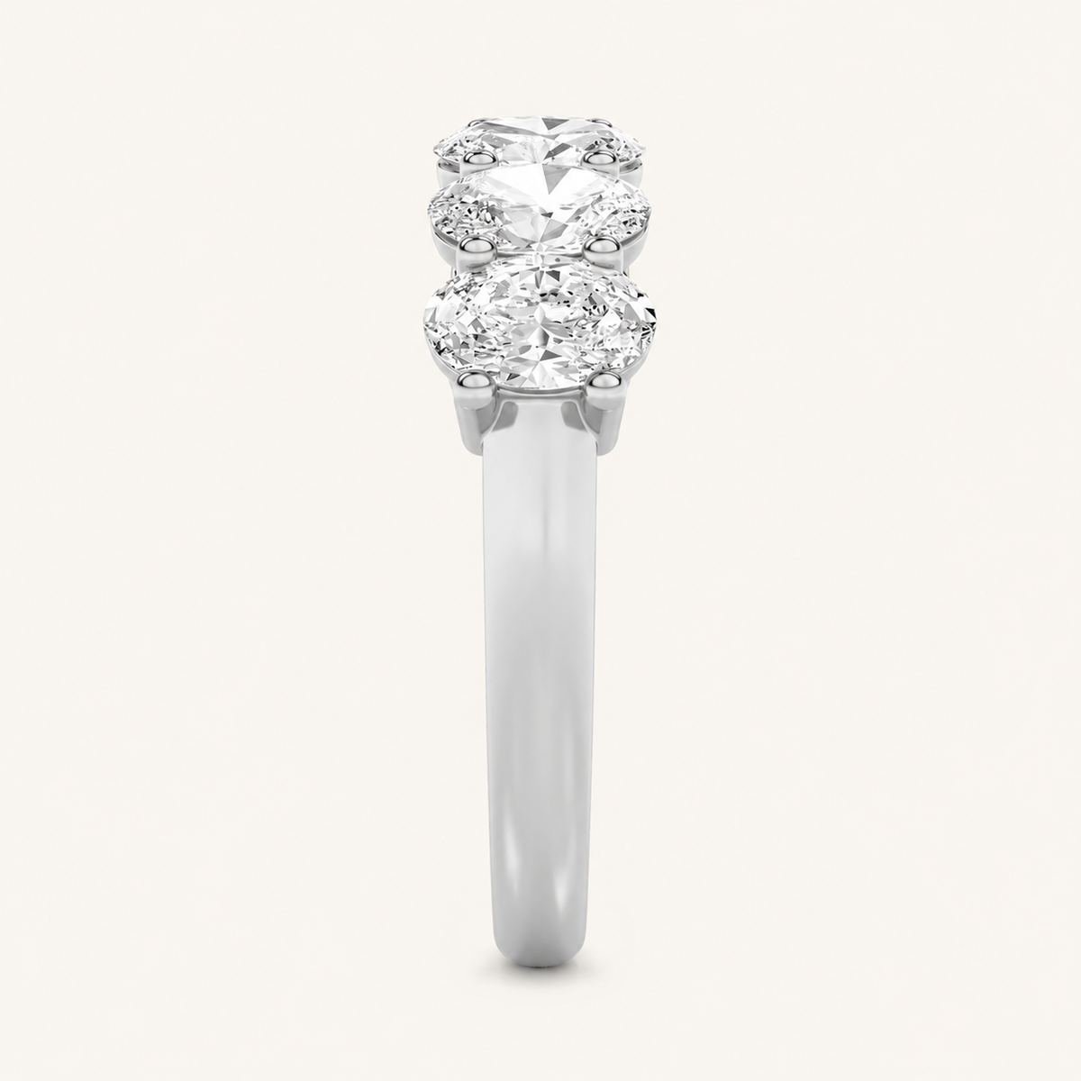 3CT Oval Cut Lab Grown Diamond Seven Stone Band Ring