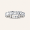 5.5CT Emerald Cut Lab Grown Diamond Split Prong Eternity Ring