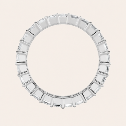 5.5CT Emerald Cut Lab Grown Diamond Split Prong Eternity Ring