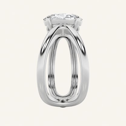2CT Oval Cut Lab Grown Diamond Criss Cross Fancy Solitaire Ring