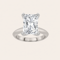 2CT Radiant Cut Lab Grown Diamond Knife Edge Shank Solitaire Engagement Ring