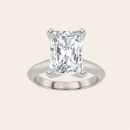 2CT Radiant Cut Lab Grown Diamond Knife Edge Shank Solitaire Engagement Ring