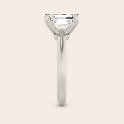 2CT Radiant Cut Lab Grown Diamond Knife Edge Shank Solitaire Engagement Ring