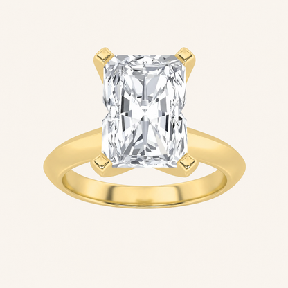 2CT Radiant Cut Lab Grown Diamond Knife Edge Shank Solitaire Engagement Ring
