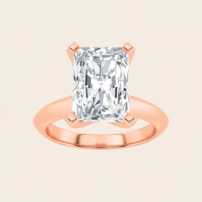2CT Radiant Cut Lab Grown Diamond Knife Edge Shank Solitaire Engagement Ring