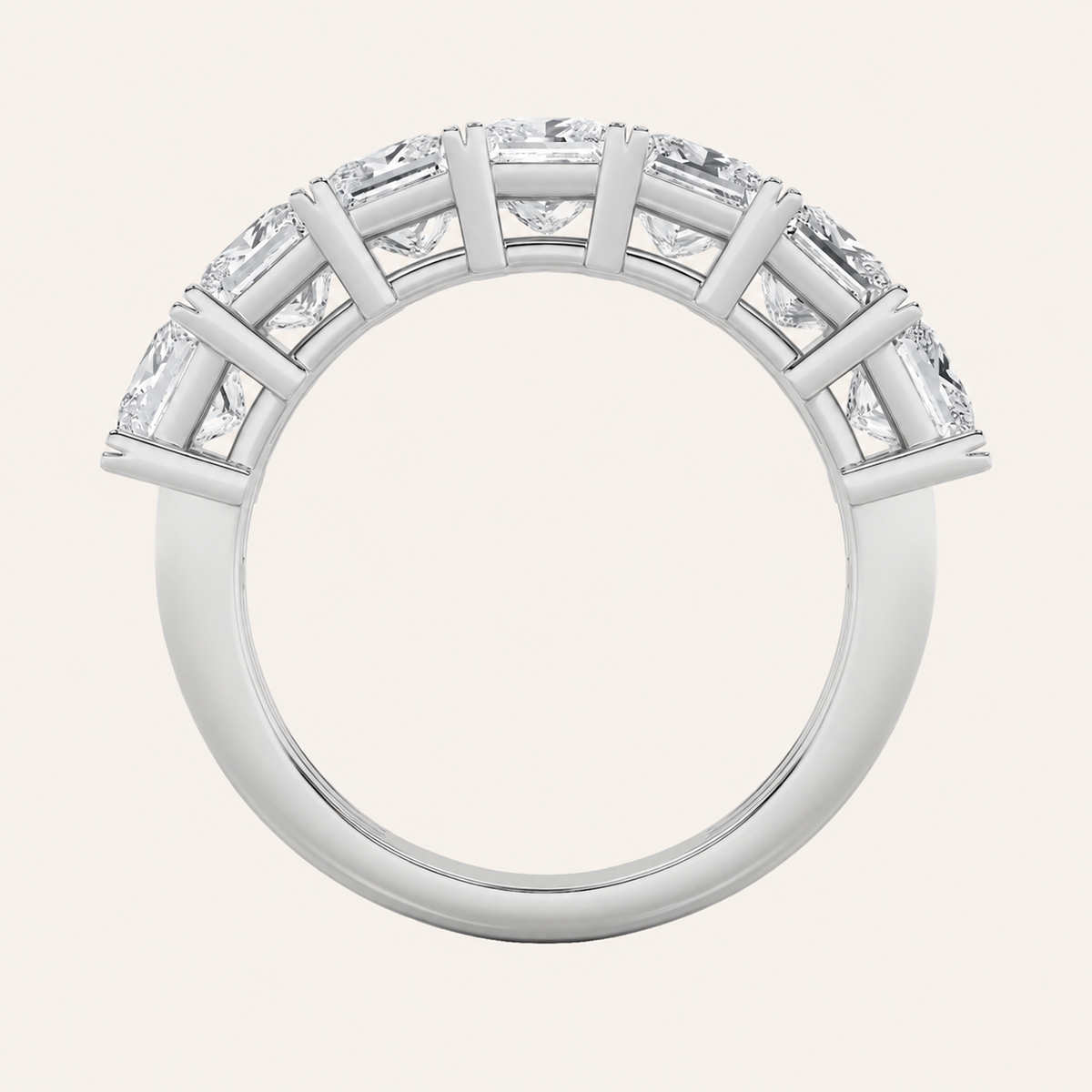2CT Princess Cut Lab Grown Diamond Seven Stone Band Ring