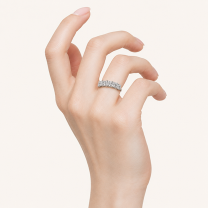 2CT Princess Cut Lab Grown Diamond Seven Stone Band Ring