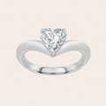 1CT Heart Cut Lab Grown Diamond Heart Shaped Solitaire Ring