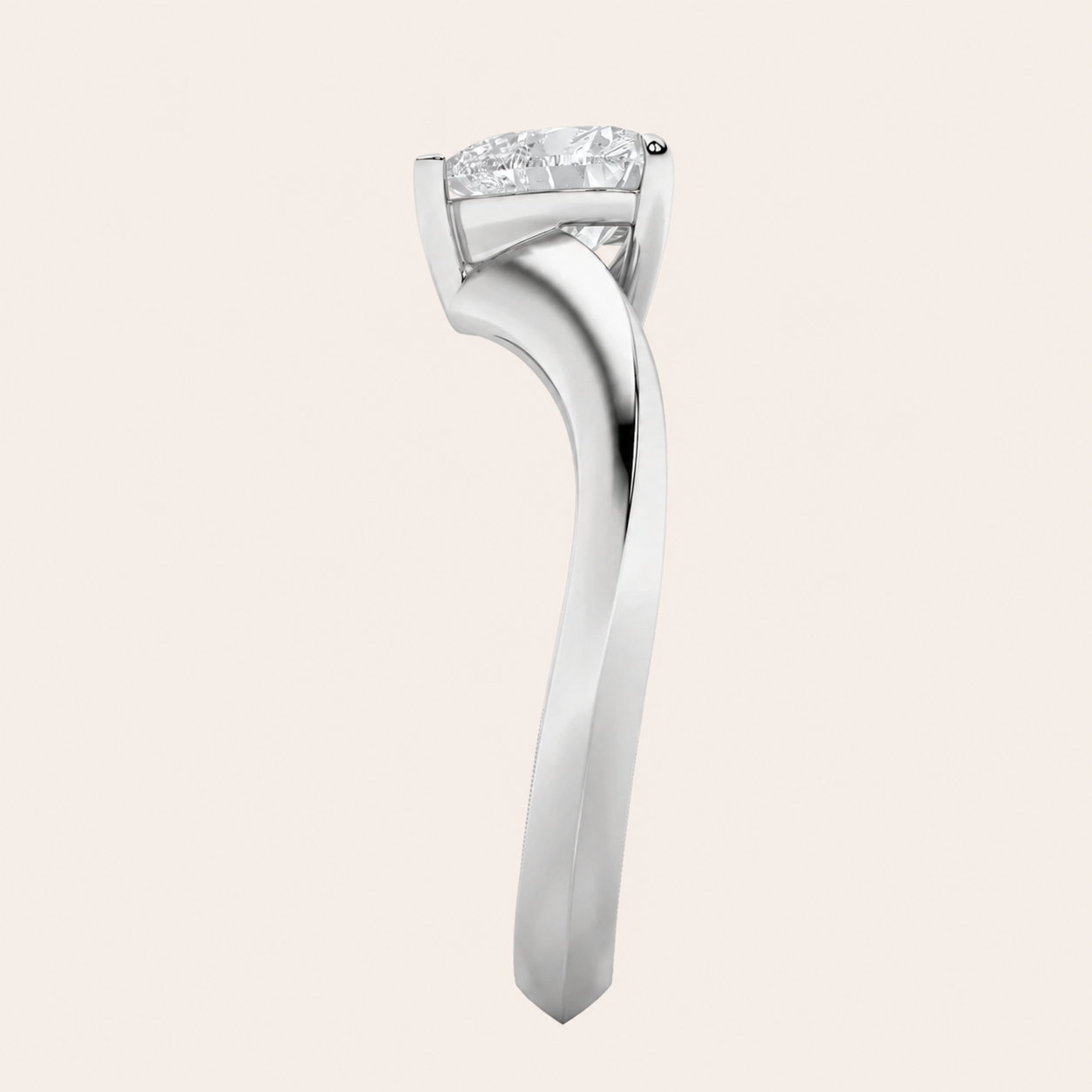 1CT Heart Cut Lab Grown Diamond Heart Shaped Solitaire Ring