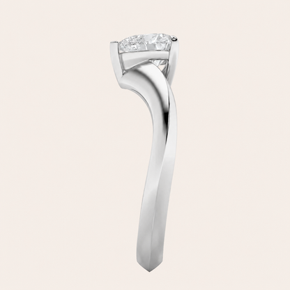 1CT Heart Cut Lab Grown Diamond Heart Shaped Solitaire Ring