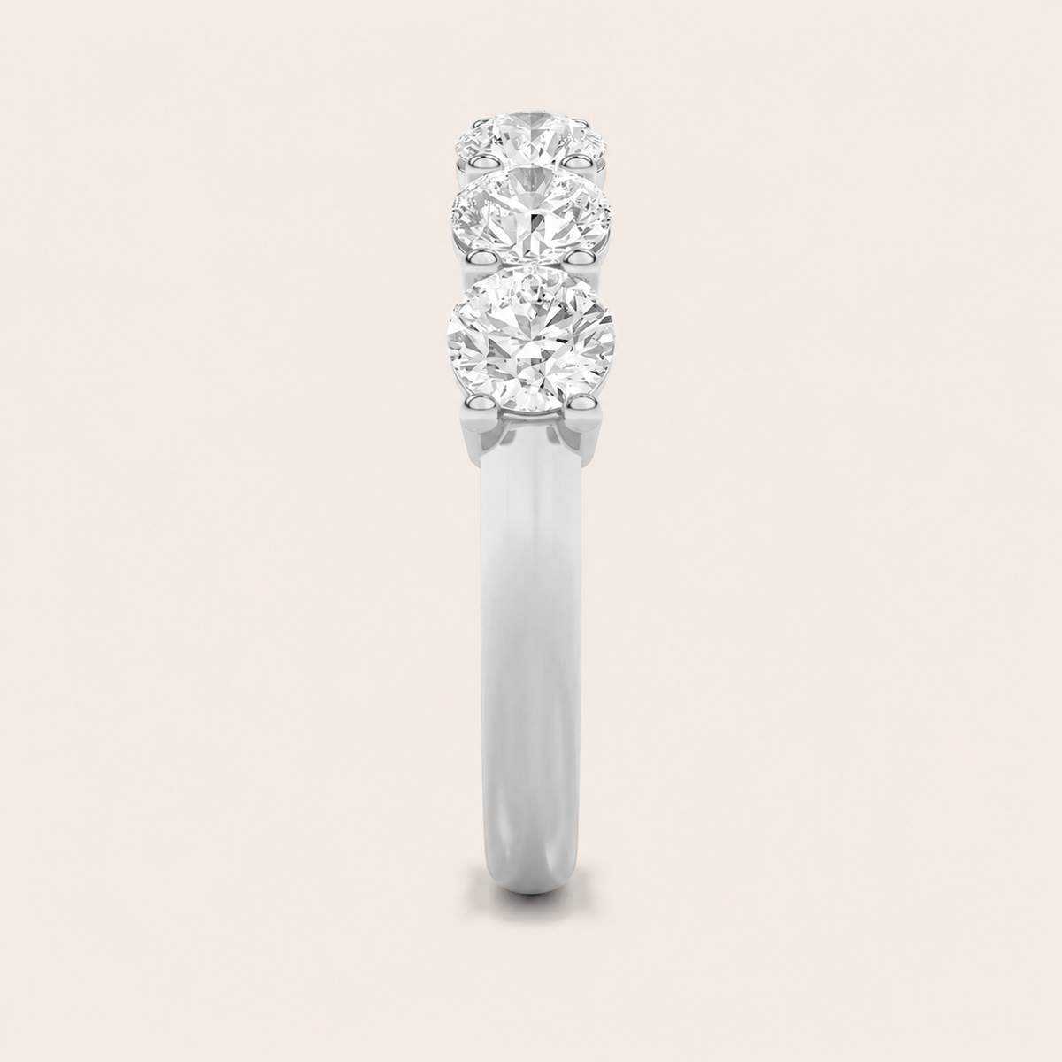 2CT Round Cut Lab Grown Diamond Seven Stone Band Ring
