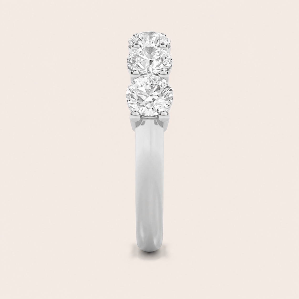 2CT Round Cut Lab Grown Diamond Seven Stone Band Ring