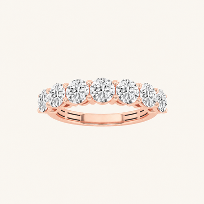 2CT Round Cut Lab Grown Diamond Seven Stone Band Ring