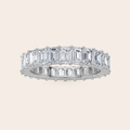 5.75CT Emerald Cut Lab Grown Diamond Split Prong Eternity Ring